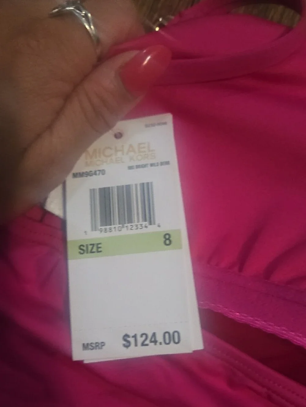 Michael Kors NWT Pink Ruched One Piece Swimsuit Women's Size 8